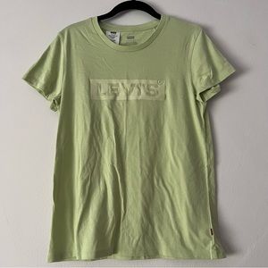 🍉 Levi's Light Green Logo Print Tee Small